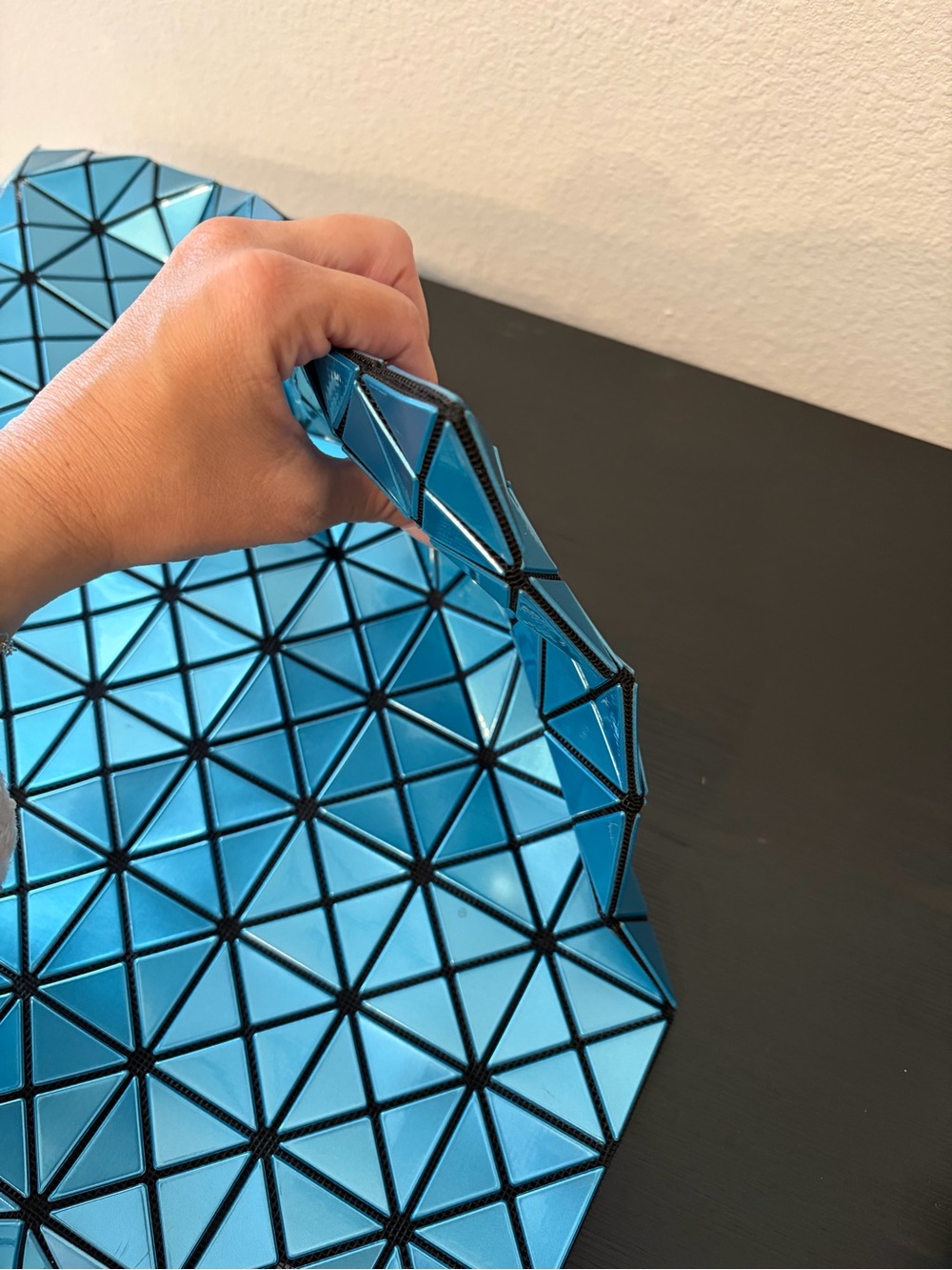 Issey Miyake Bao Bao Metallic Teal Geometric Tote - Picture 4 of 10